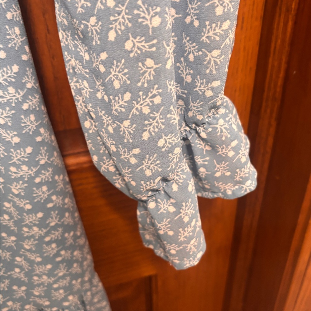 Fashion Light Blue Floral Tiered Maxi Dress - Picture 4 of 8